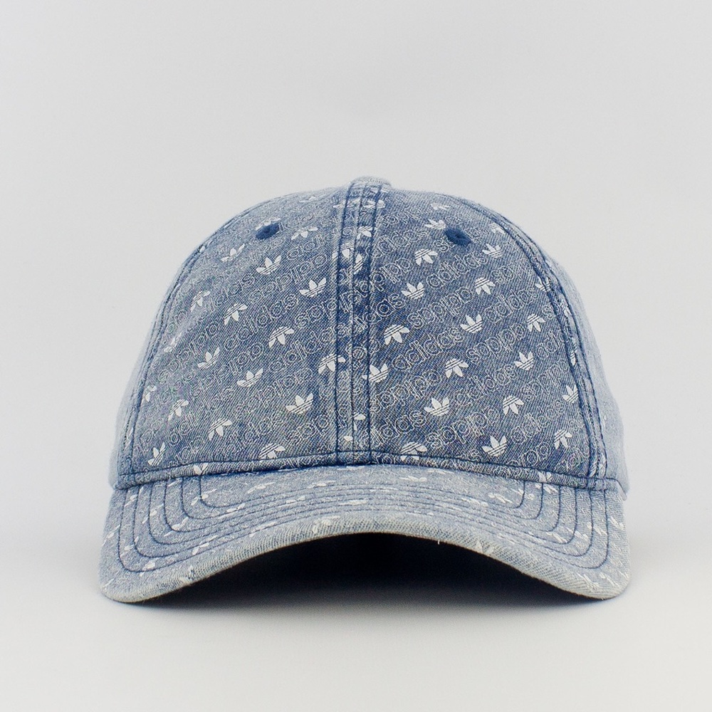 Adidas Logo Print Relaxed Denim Cap